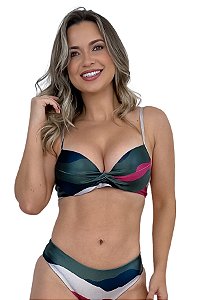 Top de Biquini Avulso Meia Taça Bojo Summer Palm