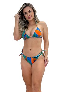 Calcinha de Biquini Avulso Lacinho Aquarela