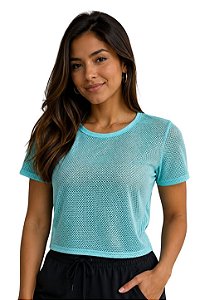 Blusa Fitness Feminina Cropped Tela
