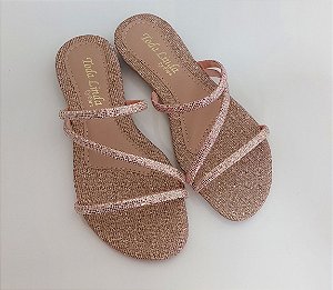 Rasteira com tira glitter - ISA 07 Glitter