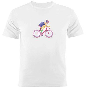 Camiseta Basica Nerderia e Lojaria bike geometrico Branca