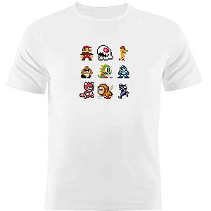 Camiseta Basica Nerderia e Lojaria 8bits games Branca