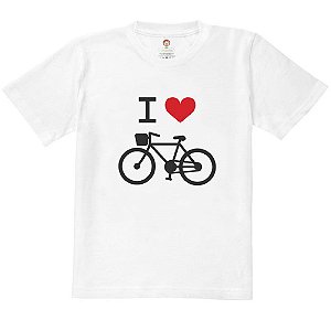 Camiseta Infantil Nerderia e Lojaria i love bikes BRANCA