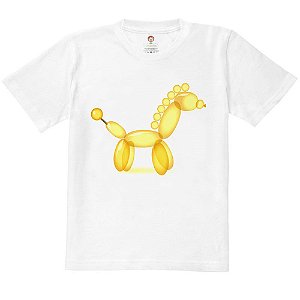Camiseta Infantil Nerderia e Lojaria bexiga girafa BRANCA