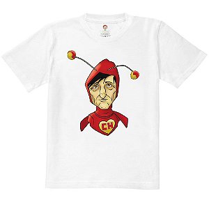 Camiseta Infantil Nerderia e Lojaria chapolin cartoon BRANCA