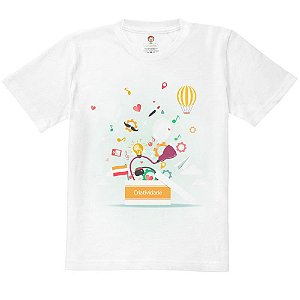 Camiseta Infantil Nerderia e Lojaria criatividade BRANCA