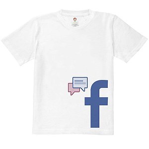 Camiseta Infantil Nerderia e Lojaria facebook BRANCA