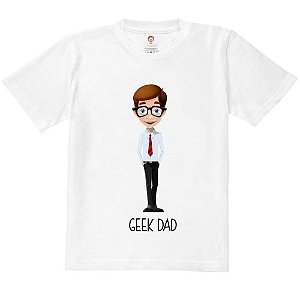 Camiseta Infantil Nerderia e Lojaria geek dad BRANCA