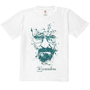 Camiseta Infantil Nerderia e Lojaria heisemberg splash BRANCA