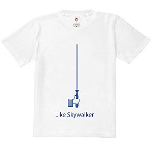 Camiseta Infantil Nerderia e Lojaria like skywalker BRANCA