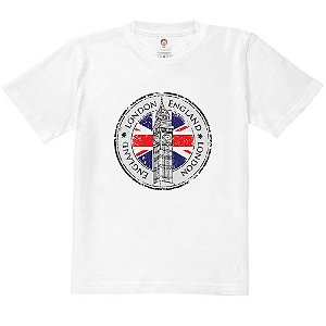 Camiseta Infantil Nerderia e Lojaria london icone BRANCA