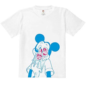 Camiseta Infantil Nerderia e Lojaria mickey zumbi BRANCA