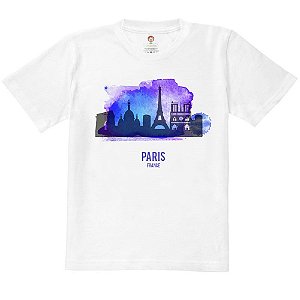 Camiseta Infantil Nerderia e Lojaria paris paint BRANCA