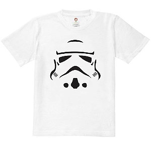 Camiseta Infantil Nerderia e Lojaria tormtrooper minimalista 2 BRANCA