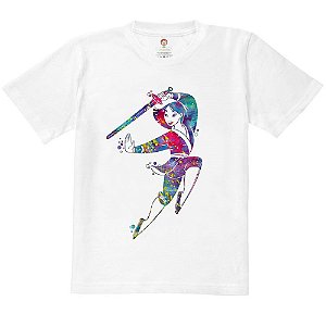 Camiseta Infantil Nerderia e Lojaria princesa samurai BRANCA