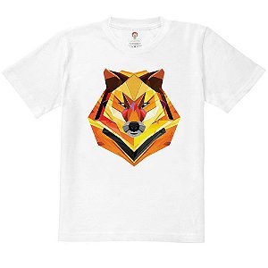 Camiseta Infantil Nerderia e Lojaria raposa geometrica BRANCA