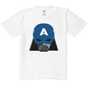 Camiseta Infantil Nerderia e Lojaria ader capitao america BRANCA