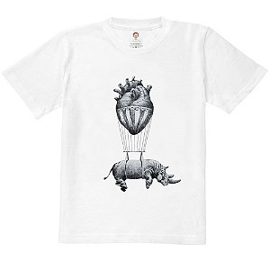 Camiseta Infantil Nerderia e Lojaria rhino BRANCA