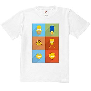 Camiseta Infantil Nerderia e Lojaria simpsons BRANCA