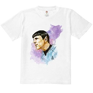 Camiseta Infantil Nerderia e Lojaria spock paint BRANCA