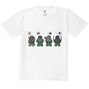 Camiseta Infantil Nerderia e Lojaria tartarugas ninjas BRANCA