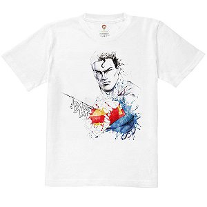 Camiseta Infantil Nerderia e Lojaria superman paint BRANCA