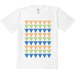 Camiseta Infantil Nerderia e Lojaria triangulos BRANCA
