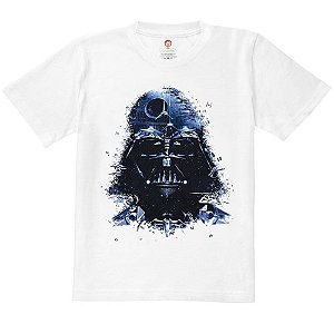 Camiseta Infantil Nerderia e Lojaria vader spaceship BRANCA