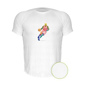 Camiseta AIR Nerderia e Lojaria basquete geometrico branca