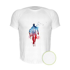 Camiseta AIR Nerderia e Lojaria capitao america paint branca