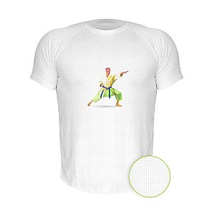 Camiseta AIR Nerderia e Lojaria karate geometrico branca