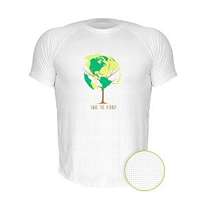 Camiseta AIR Nerderia e Lojaria save the planet branca