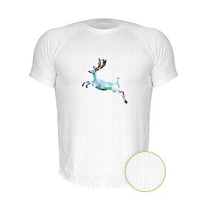 Camiseta AIR Nerderia e Lojaria veado geometrico branca