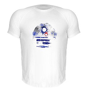 Camiseta Slim Nerderia e Lojaria r2d2 splash Branca