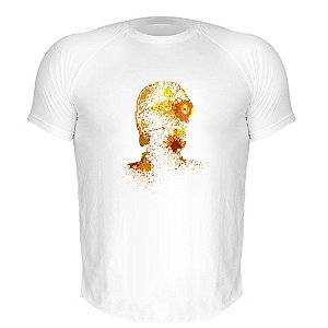 Camiseta Slim Nerderia e Lojaria c3po splash Branca