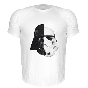 Camiseta Slim Nerderia e Lojaria vader stormtrooper Branca