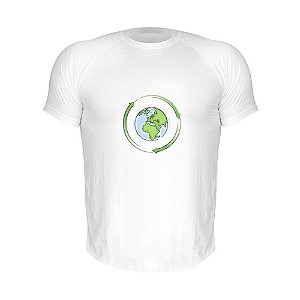 Camiseta Slim Nerderia e Lojaria eco world Branca