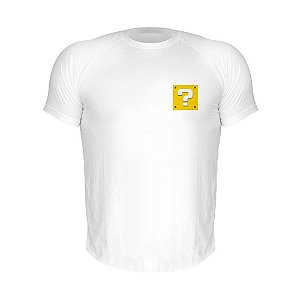 Camiseta Slim Nerderia e Lojaria mario bros bloco Branca