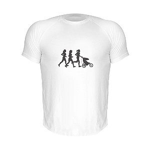 Camiseta Slim Nerderia e Lojaria runner mae Branca