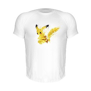 Camiseta Slim Nerderia e Lojaria pokemon pikachu splash Branca
