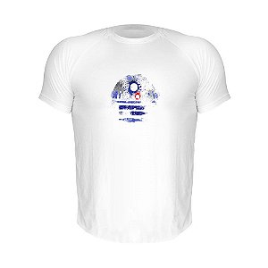 Camiseta Slim Nerderia e Lojaria star wars r2d2 splash Branca