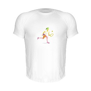Camiseta Slim Nerderia e Lojaria tenis geometrico Branca
