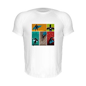 Camiseta Slim Nerderia e Lojaria super heroi Branca