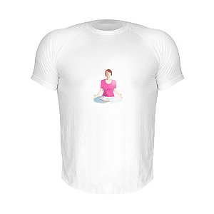 Camiseta Slim Nerderia e Lojaria yoga Branca