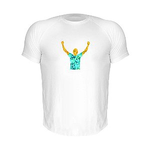 Camiseta Slim Nerderia e Lojaria vencedor geometrico Branca