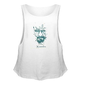 Camiseta Regata Nerderia e Lojaria breaking bad splash heisenberg Branca