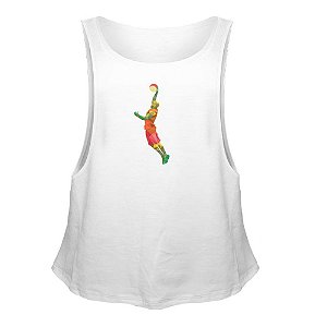 Camiseta Regata Nerderia e Lojaria basquete geometrico 2 Branca