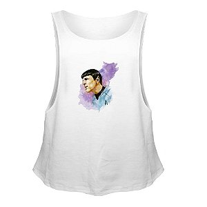 Camiseta Regata Nerderia e Lojaria spock paint Branca