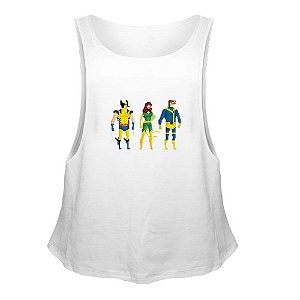 Camiseta Regata Nerderia e Lojaria x men 8bits Branca