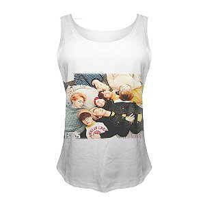 Camiseta Regata Nerderia e Lojaria KPOP BTS COREANOS Branca